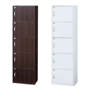 クロシオ 鍵付き 5段ボックスR ［カラーBOX 扉付き収納棚 子供の