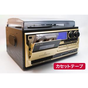 [オールインワン レコードプレーヤー AR-01G]／CD レコード カセットテープ SDカード M...