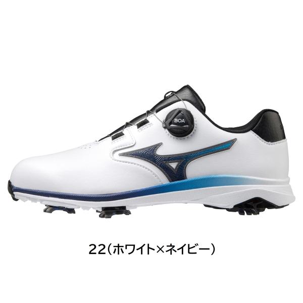 MIZUNO ゴルフシューズ ネクスライト GS BOA (51GM211522（ホワイト×ネイビー...