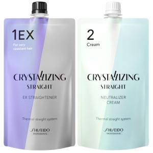 資生堂 クリスタライジングストレート EX ストレートナー　第1剤　健康毛用　+　クリーム2剤のセット｜athomecare