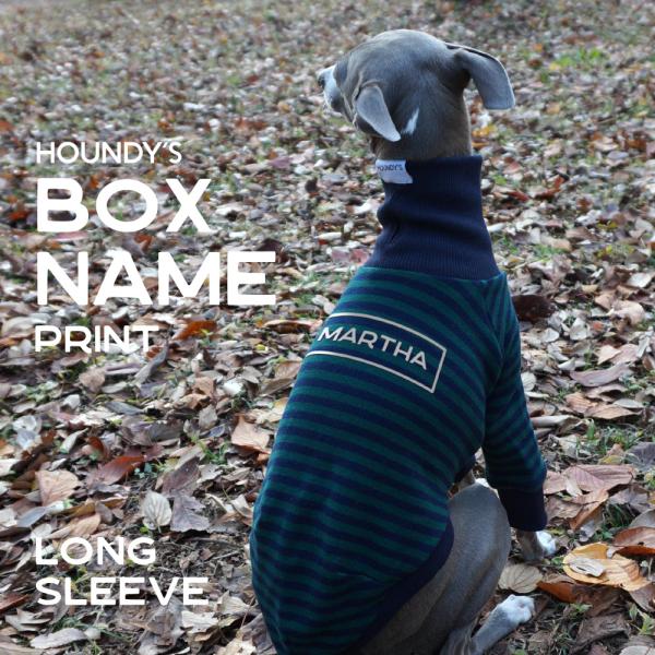 イタグレ 服 名入れ ボックスネーム ボーダーロングスリーブシャツ イタリアングレイハウンド メール...