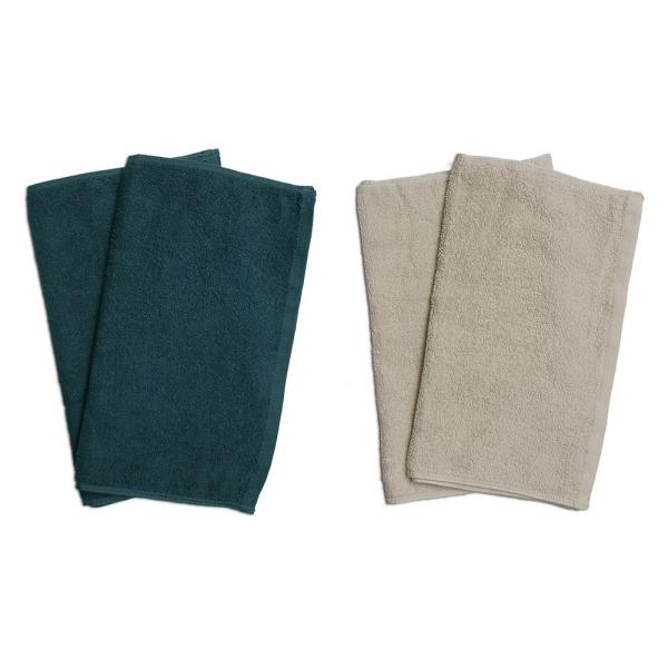 タオル 業務用 フェイスタオル4枚セット グリーン2枚とベージュ2枚 まとめ買い メール便 送料無料...