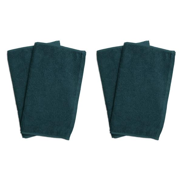 タオル 業務用 フェイスタオル4枚セット グリーン（緑色）全同色 まとめ買い メール便 送料無料 業...