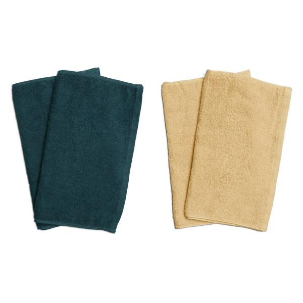 タオル 業務用 フェイスタオル4枚セット グリーン2枚とイエロー2枚 まとめ買い メール便 送料無料...