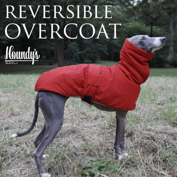 イタグレ 服 リバーシブル オーバーコート レッド×アッシュ イタリアングレーハウンド