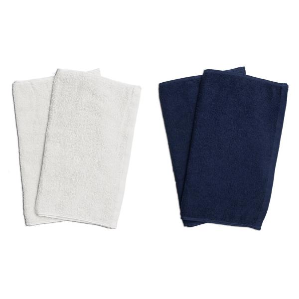 タオル 業務用 フェイスタオル4枚セット ホワイト2枚とネイビー2枚 まとめ買い メール便 送料無料...