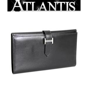 HERMES 【広尾店】エルメス HERMES ベアン 三つ折り長財布 ボックス 黒 Ｉ刻印｜atlantis