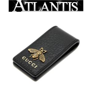 【広尾店】グッチ GUCCI マネークリップ レザー 黒 ビー 蜂 12138｜atlantis