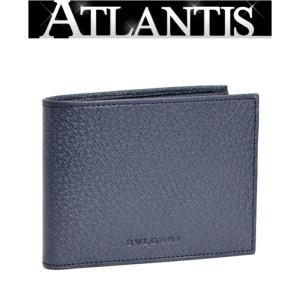 【広尾店】ブルガリ BVLGARI 二つ折り札入れ ネイビー｜atlantis