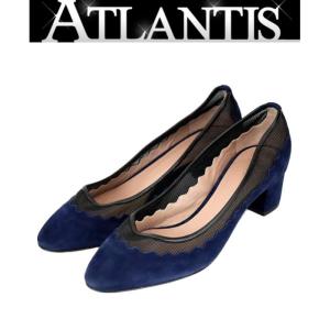 【広尾店】極美品 クロエ Chloe メッシュパンプス ネイビー size37｜atlantis