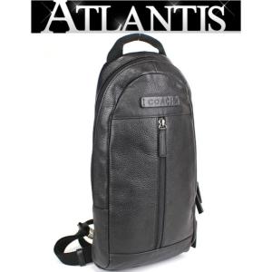 コーチ COACH 斜め掛け ボディーバッグ ポーチ レザー 黒｜atlantis