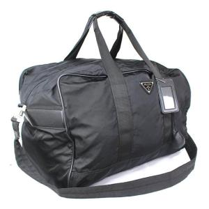 ナイロン Atlantisのプラダ ボストンバッグ レザー 黒 メンズバッグ Prada Atlantis プラダ ボストンバッグ 大 ショルダーストラップ付き 安い購入返品ok