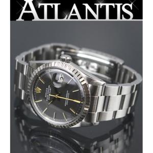 ロレックス ROLEX OH済み デイトジャスト 1601 38番台 メンズ 腕時計 黒文字盤 金針 3列ベルト｜atlantis