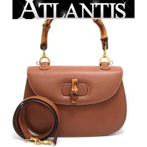 グッチ GUCCI ヴィンテージ バンブー 2WAYハンドバッグ レザー ブラウン｜atlantis