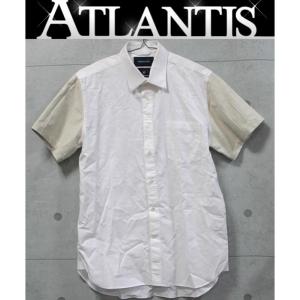 ミハラヤスヒロ MIHARA YASUHIRO クロコ型押し 切替え シャツ 半袖 白 size48｜atlantis