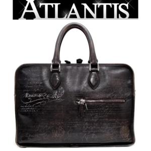 ベルルッティ Berluti スクリット アンジュール ブリーフケース アタッシュケース ビジネスバッグ カリグラフィ レザー ブラウン｜atlantis