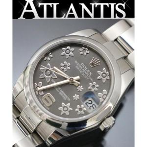 銀座店 ロレックス ROLEX デイトジャスト フラワー 178240 G番 ボーイズ 腕時計 グレー文字盤｜atlantis