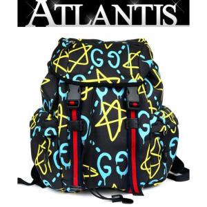 GUCCI 銀座店 SALE グッチ GHOST ゴースト リュック バッグパック ブラック×マルチカラー｜atlantis