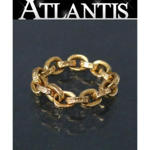 銀座店 クロムハーツ 22K ペーパーチェーン リング 指輪 ゴールド 約11?12号程度｜atlantis