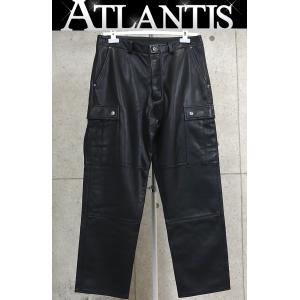 CHROME HEARTS 銀座店 クロムハーツ 新品 SALE DEVIL DOG レザーカーゴパンツ メンズ SV925 32インチ 黒 101138