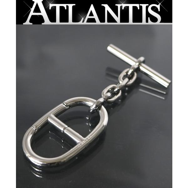 HERMES 銀座店 エルメス 美品 シェーヌダンクル キーリング ユニセックス シルバー 1016...