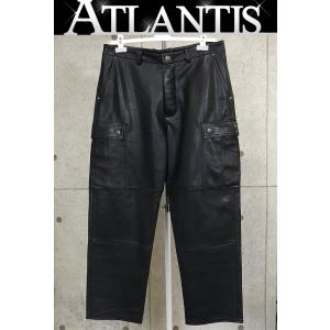 CHROME HEARTS 銀座店 クロムハーツ DEVIL DOG レザーカーゴパンツ メンズ SV925 size:34 黒 101672