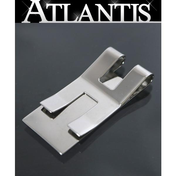 HERMES 銀座店 エルメス Ｈロゴ マネークリップ シルバー ステンレススティール メンズ 10...