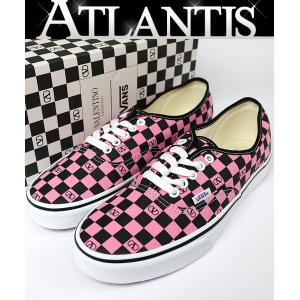 VALENTINO 新宿店 新品 ヴァレンティノ×Vans Vロゴ チェッカー スニーカー size27.0 黒/ピンク 31625