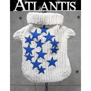 CHROME HEARTS 銀座店 美品 クロムハーツ インボイス付き ドッグ カシミヤ スターパッチ ニット セーター size:M 白/ブルー 102877