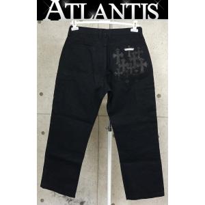 CHROME HEARTS 銀座店 クロムハーツ 美品 インボイス付き セメタリークロスパッチ カーペンター パンツ メンズ 33インチ 黒 103111