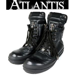 CHROME HEARTS 銀座店 クロムハーツ ×リックオウエンス ジオバスケット CHクロス レザー スニーカー SV925 メンズ size:44 黒 103434