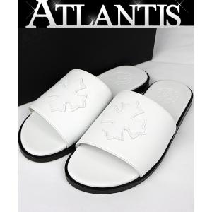 CHROME HEARTS 銀座店 クロムハーツ 新品 インボイス付き SLIDE CHプラス パッチ レザー サンダル メンズ size:41 白 103764
