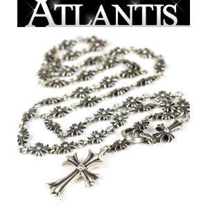 CHROME HEARTS 銀座店 クロムハーツ タイニーファットクロス タイニーE CHプラス ロザリオチョークチェーン ネックレス シルバー SV925 104050