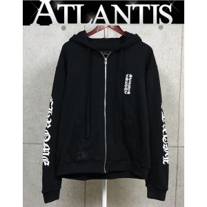 CHROME HEARTS 銀座店 クロムハーツ 新品 オールドイングリッシュ 裏地サーマル ジップ パーカー フーディ メンズ size:M 黒 104210