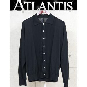 CHROME HEARTS 銀座店 クロムハーツ 新品 クロスボタン セメタリークロス パッチ カシミヤ カーディガン 長袖 メンズ レザー SV925 size:M 黒 104211