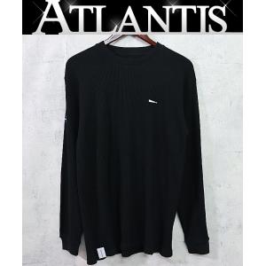 【広尾店】未使用 ディセンダント DESCENDANT ワッフル カットソー ロンT 長袖シャツ 黒 コットン size1 【13738】｜atlantis