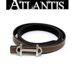 【広尾店】エルメス HERMES ガンマ リバーシブルベルト エトゥープ×黒 Z刻印 size75 【13987】｜atlantis