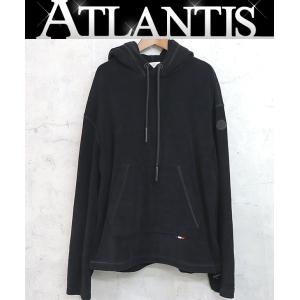 広尾店】モンクレール MONCLER パイル地フーディ パーカー 黒 sizeL  
