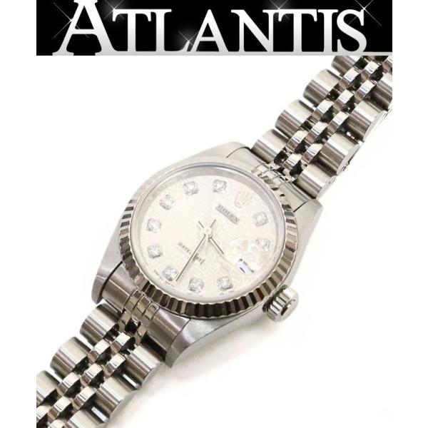 【広尾店】美品 ロレックス ROLEX デイトジャスト10Pダイヤ レディース腕時計 彫りコンピュー...