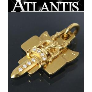CHROME HEARTS 新宿店 クロムハーツ 22K スリートリンケッツ パヴェダイヤ 中期 オールド ペンダント トップ チャーム メンズ ゴールド 30510