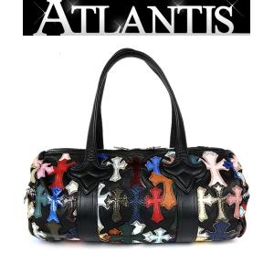 CHROME HEARTS 新宿店 クロムハーツ マルチカラー クロスパッチ タイニーダッフル バッグ ボストンバッグ レザー SV925 黒/マルチカラー 31428
