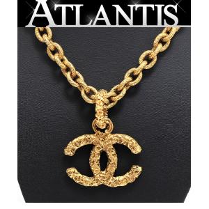 シャネル CHANEL ヴィンテージ ココマーク 溶岩 ネックレス ゴールド 93A 【61828】｜atlantis