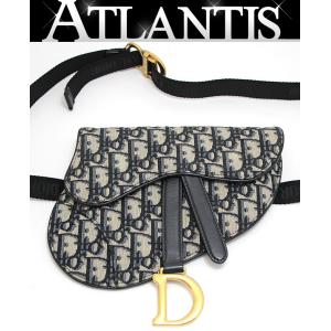 クリスチャンディオール Christian Dior オブリーク サドル ウエストポーチ ジャガード ネイビー 【64499】｜atlantis