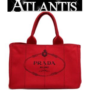 プラダ PRADA カナパM トートバッグ キャンバス 赤 レッド 【65124】｜atlantis