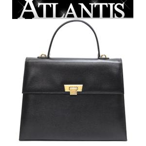 クリスチャンディオール Christian Dior ヴィンテージ ハンドバッグ カーフレザー 黒 【65292】｜atlantis