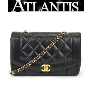 シャネル CHANEL マトラッセ22 ダイアナフラップ チェーンショルダーバッグ ラム 黒 G金具 2番台 【65429】｜atlantis