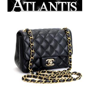 シャネル CHANEL ミニマトラッセ17 チェーンショルダーバッグ ラム 黒