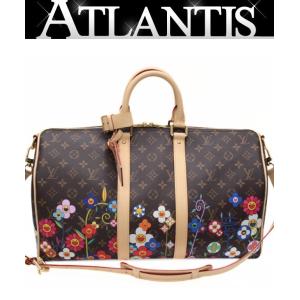 極美品 ルイヴィトン Louis Vuitton LV×TM キーポルバンドリエール45 ボストンバッグ 村上隆 モノグラム M14182 【74130】