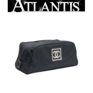 シャネル CHANEL スポーツライン ココマーク ポーチ ナイロン 黒 7番台 【75923】