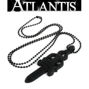 CHROME HEARTS 銀座店 クロムハーツ 新品 ラージダガー ラバーネックレス ボールチェーン 黒 94671｜atlantis